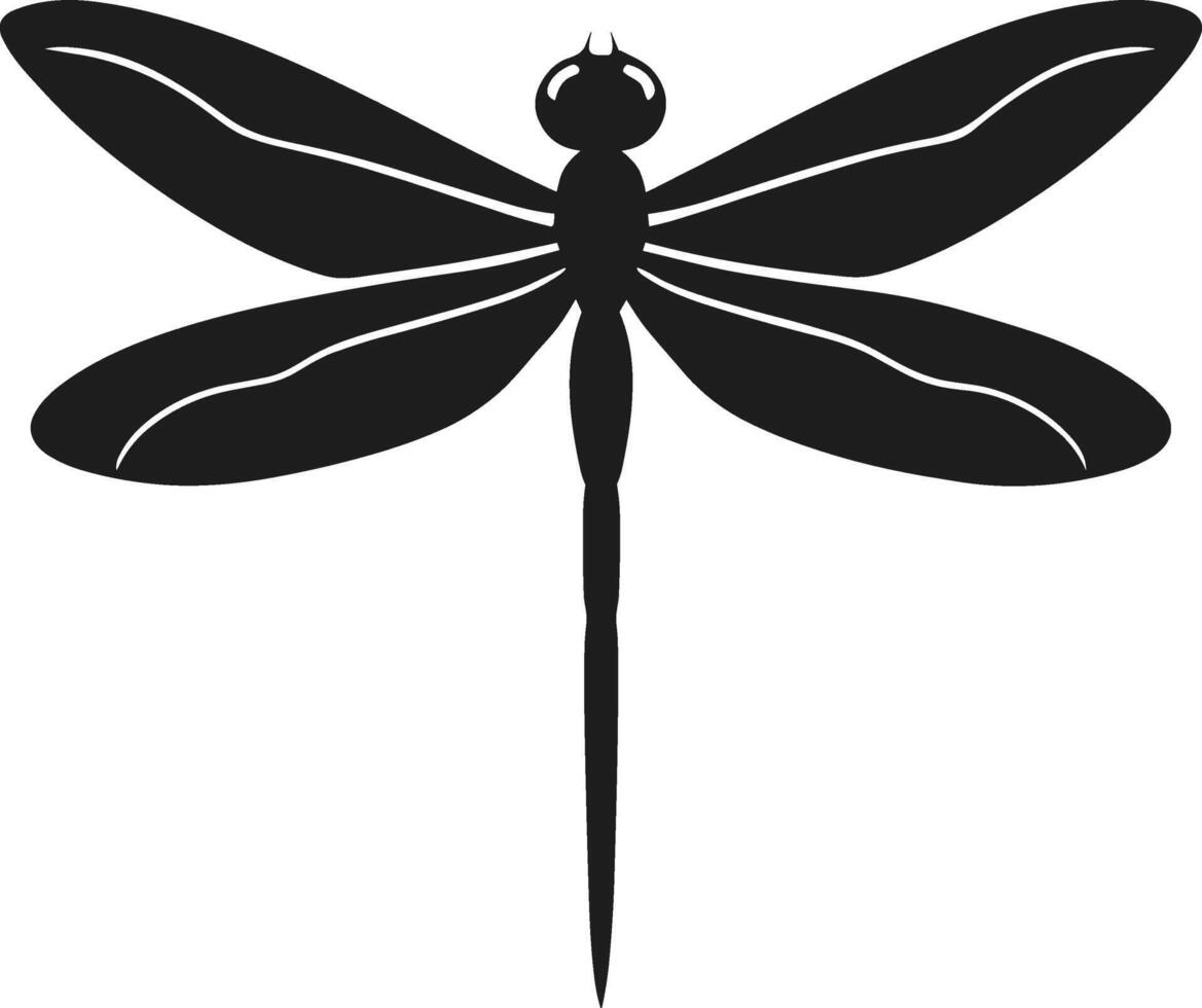 Elegant Dragonfly Silhouette - Nature-Inspired Spring Design Illustration vector