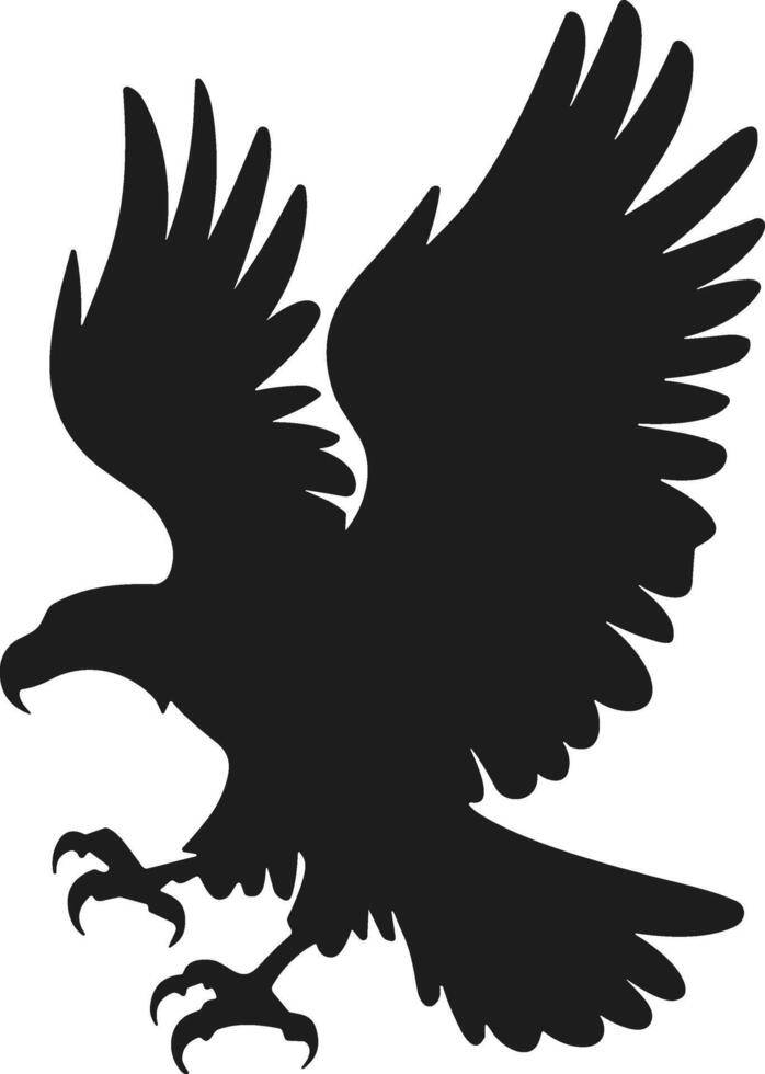 Eagle Silhouette Illustration - Fierce Predator Bird in Flight Pose vector