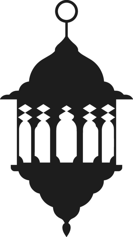 Elegant Arabic Lantern Silhouette - Islamic Ramadan and Eid vector