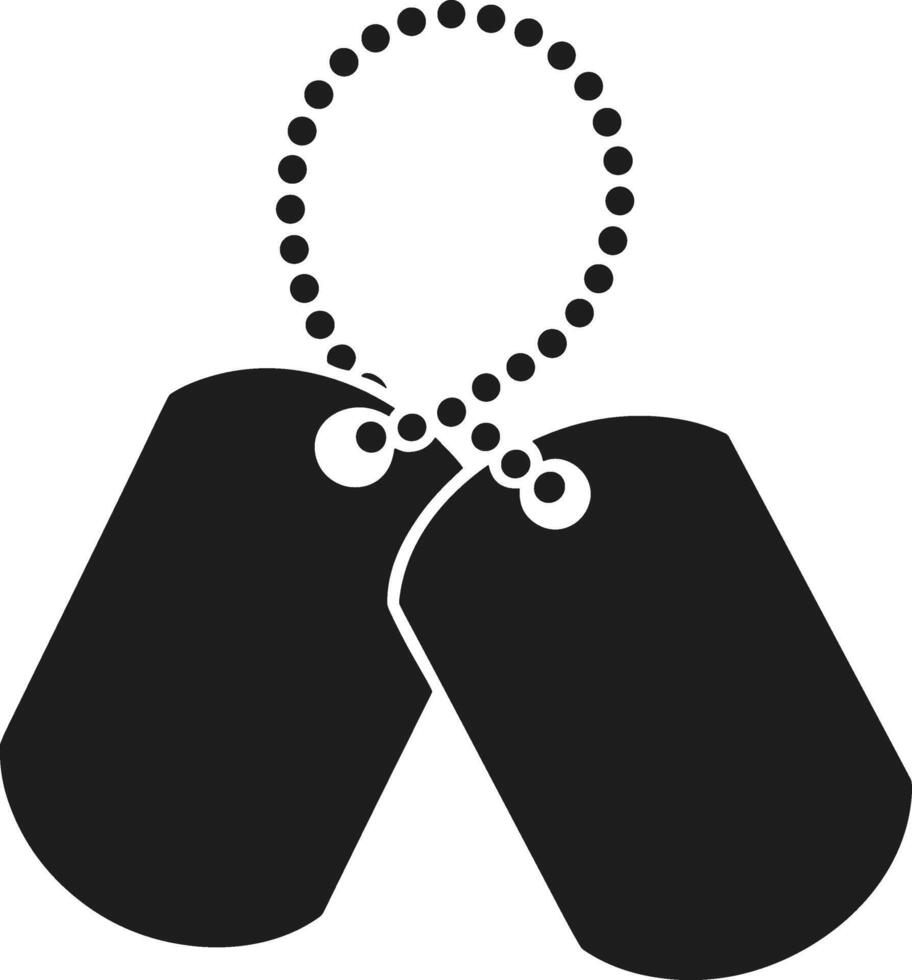 Patriotic Military Dog Tags Silhouette for Memorial and Veterans Day vector