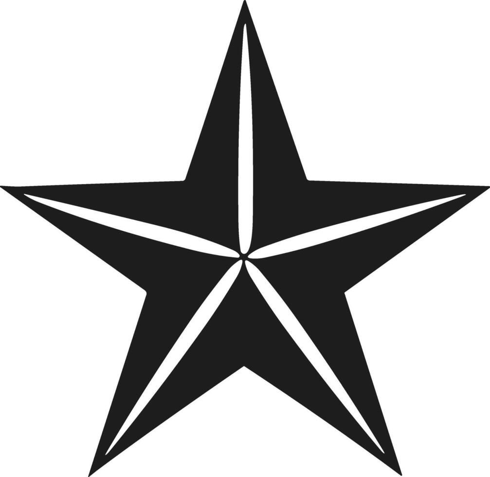 Classic Star Silhouette - Bold Five-Pointed Symbol in Minimalist Black Design vector