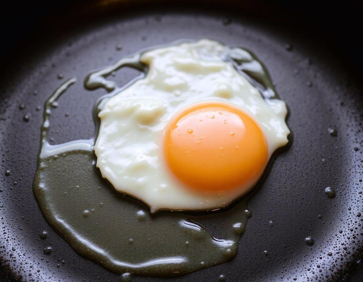 fried egg on the pan photo