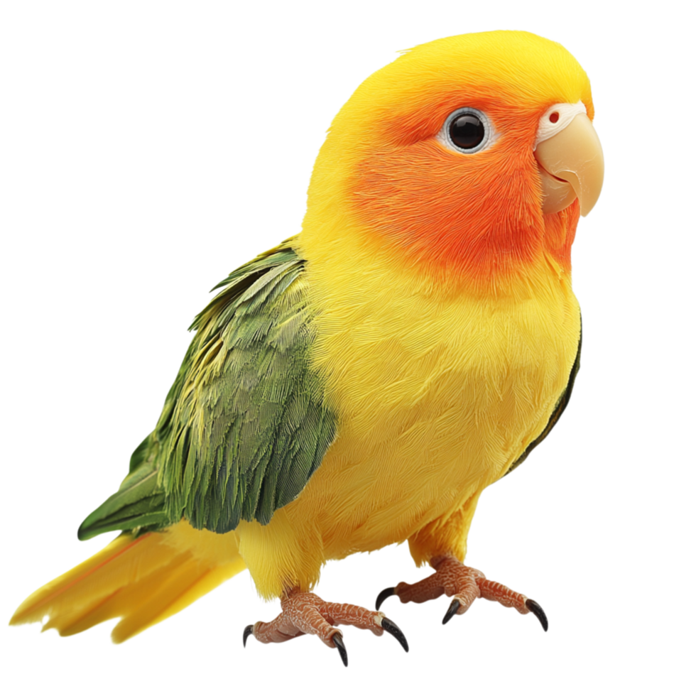 Cute Yellow and Orange Lovebird with a Soft Fluffy Appearance png