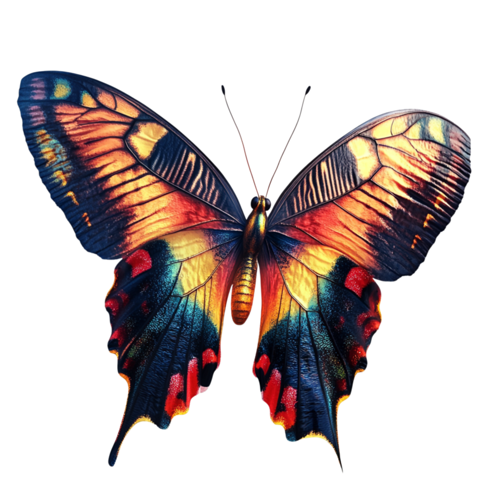 Colorful Abstract Butterfly with Shimmering Details png