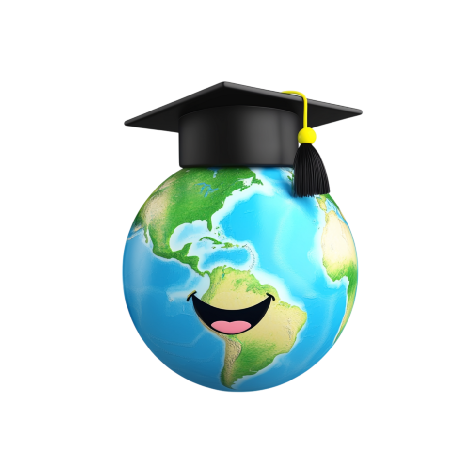 Happy Eh with Graduation Cap Symbolizing Global Learning and Academic Success png