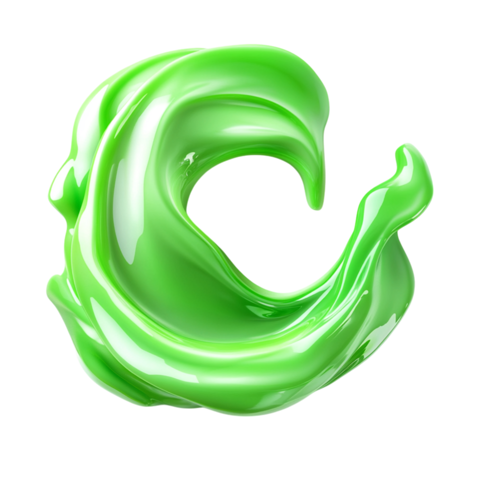Abstract Green Slime Splash with Fluid Motion png