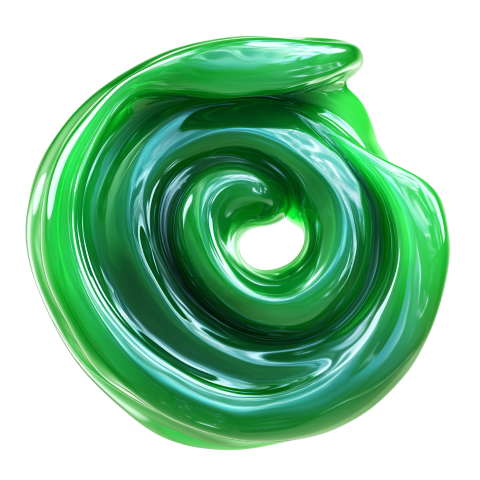 Shiny Green Swirl Slime with Glossy Texture png