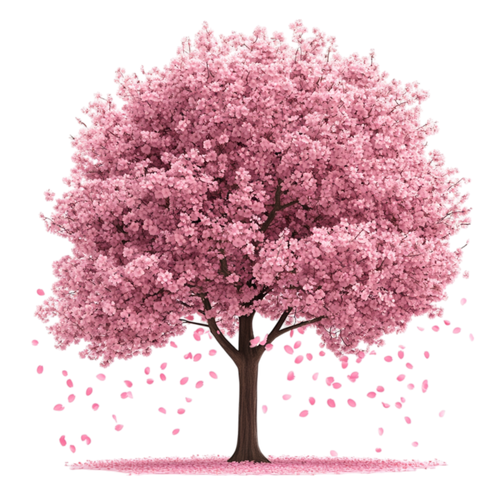 Majestic Cherry Blossom Tree in Full Bloom with Soft Pink Flowers png