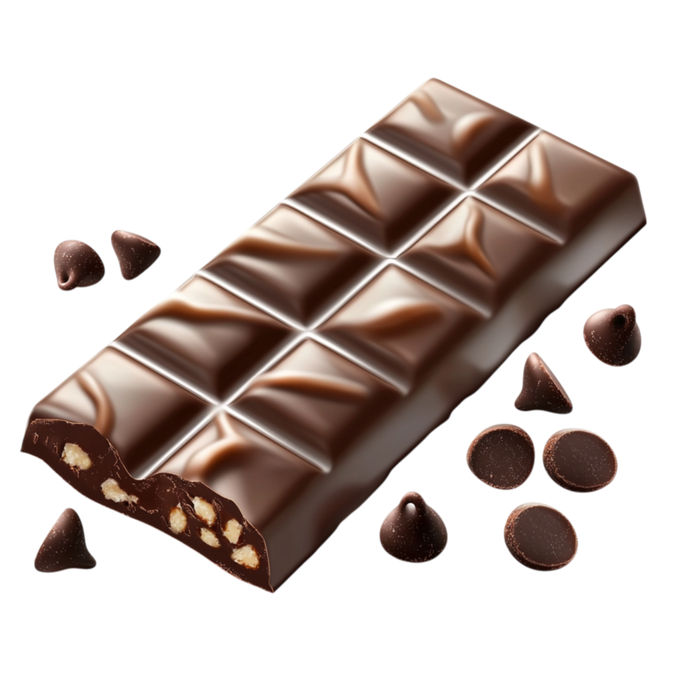 Crunchy Chocolate Bar with Crispy Rice and Chocolate Chips png