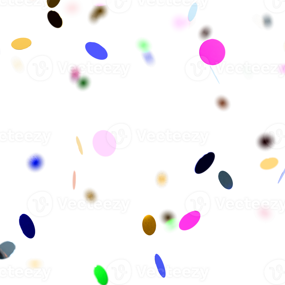 Colorful round party confetti celebration overlay background png