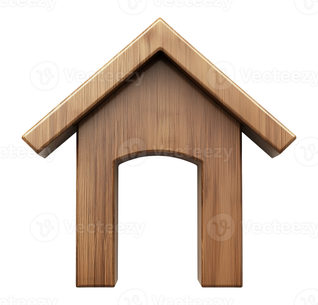 Abstract wooden house symbol isolated on transparent background png