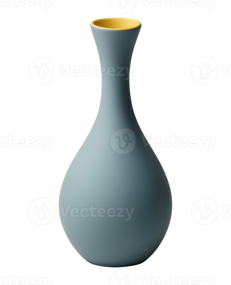 Tall ceramic vase isolated on a transparent background png