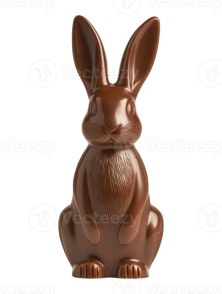 Chocolate Easter rabbit, isolated on a transparent background png