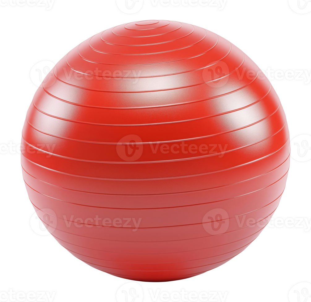 Red fitness ball isolated on transparent background png