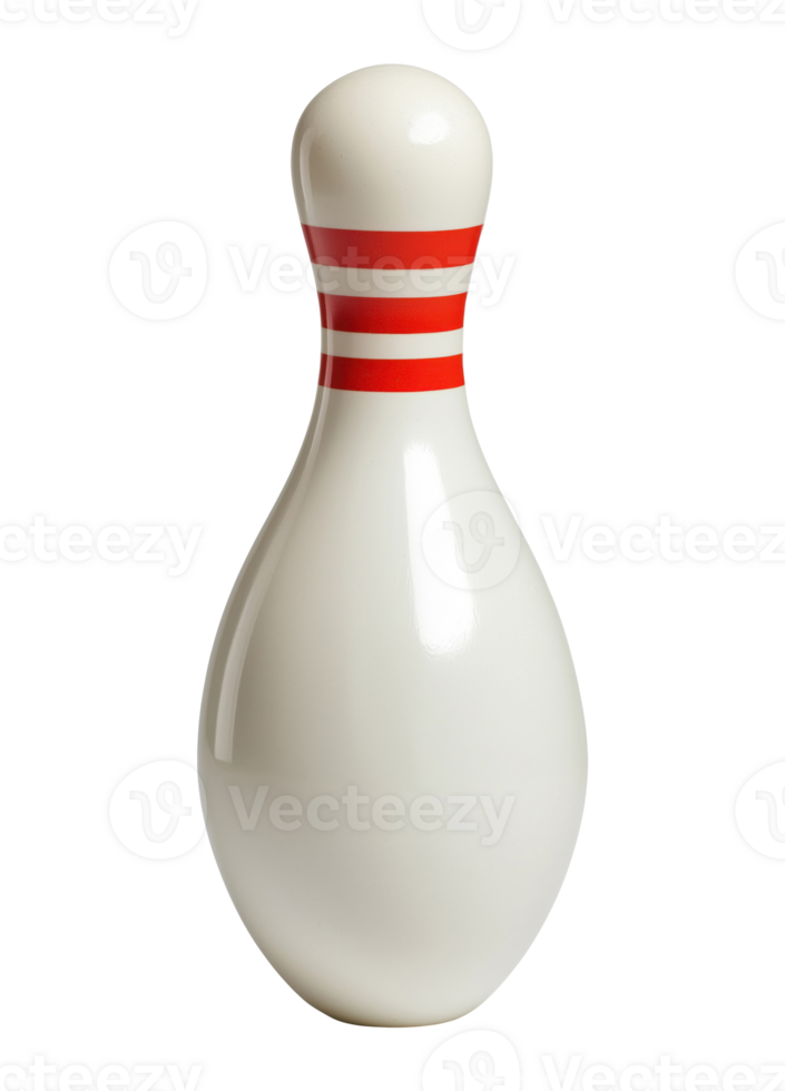 Classic white bowling pin isolated on transparent background png