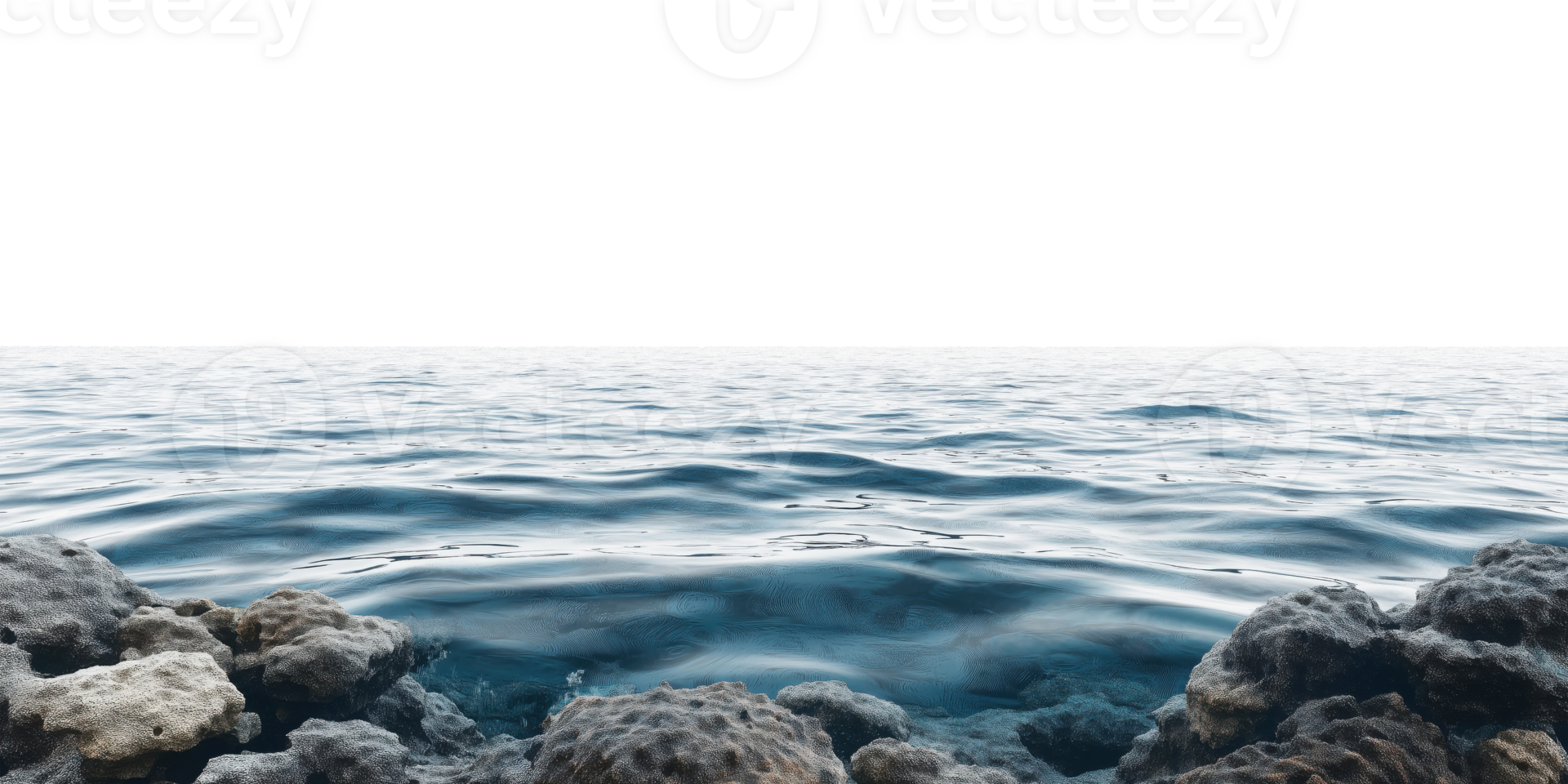 Tranquil ocean water texture with soft waves, isolated on transparent background png