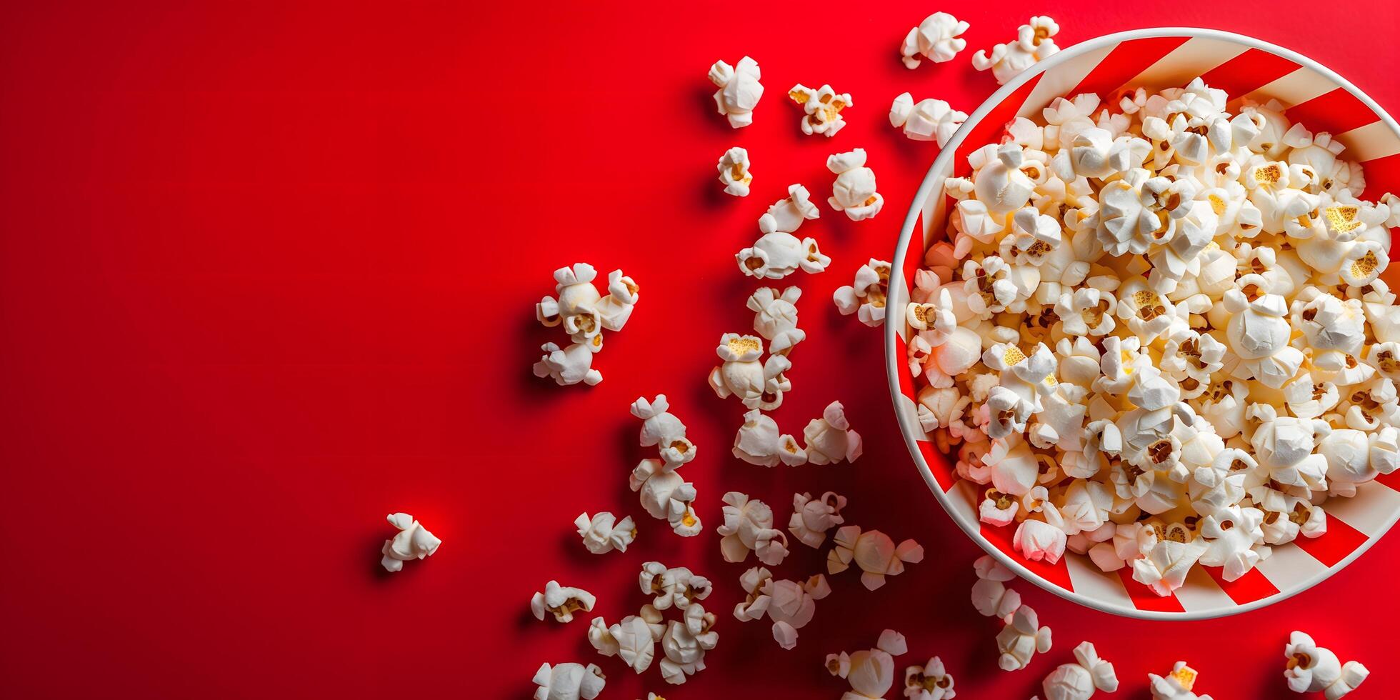 Top-Down View of a Popcorn Tub Overflowing with Freshly Popped Golden Kernels photo