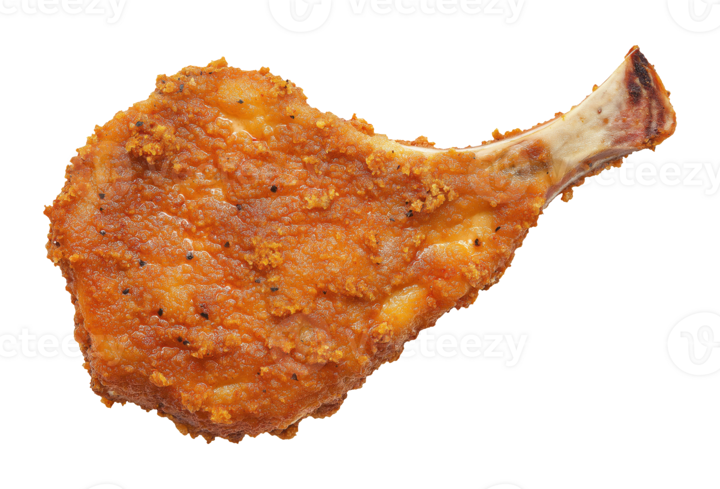 Fried lamb chop with golden crust isolated on transparent background png