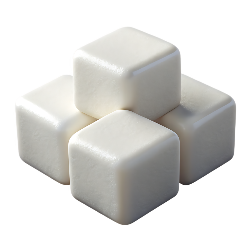 Stack of White Cube Shaped Objects on Transparant Background Glossy png