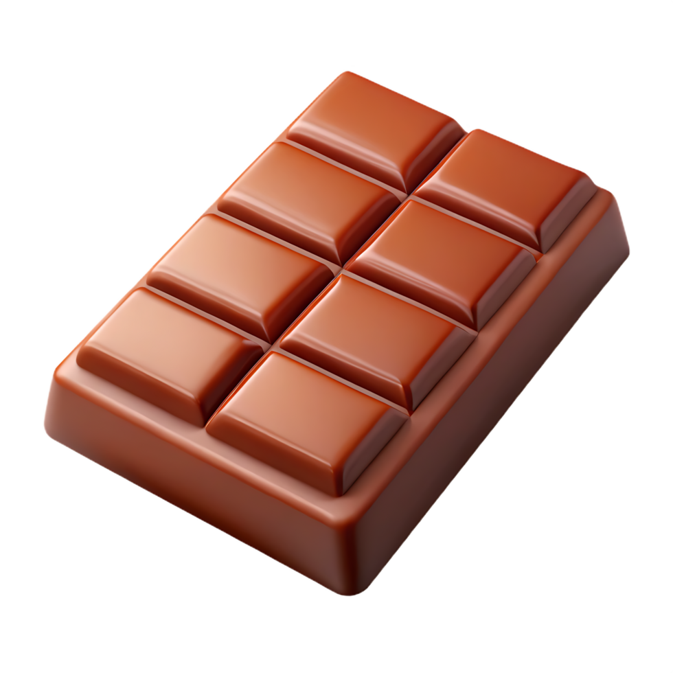 Delicious Milk Chocolate Bar Isolated on transparant Background a Sweet Treat png