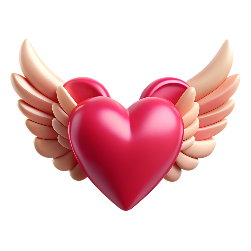 A Heart with Wings Floating in the Air, Symbolizing Love and Freedom png