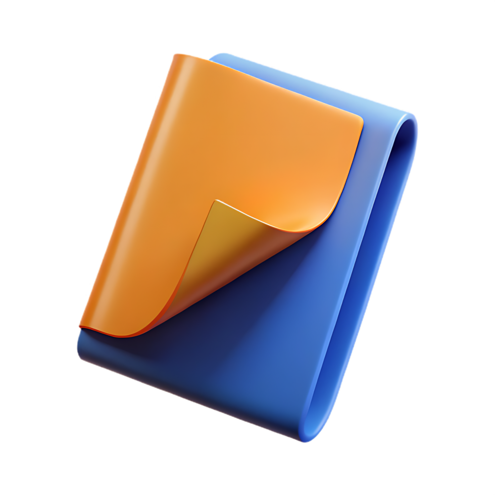 Modern 3D Rendering of Two Colorful Document Folders on Black Background png