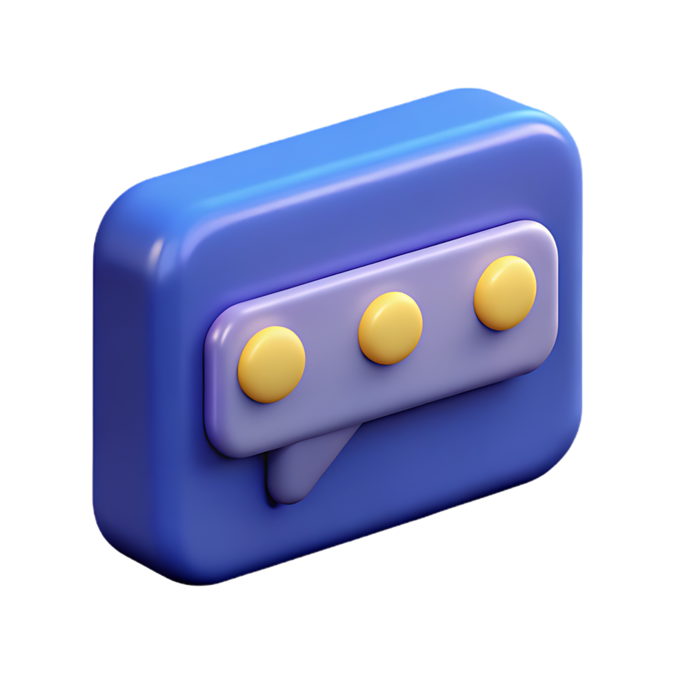 3D Rendering of a Chat Bubble Icon for Modern Communication Platforms png