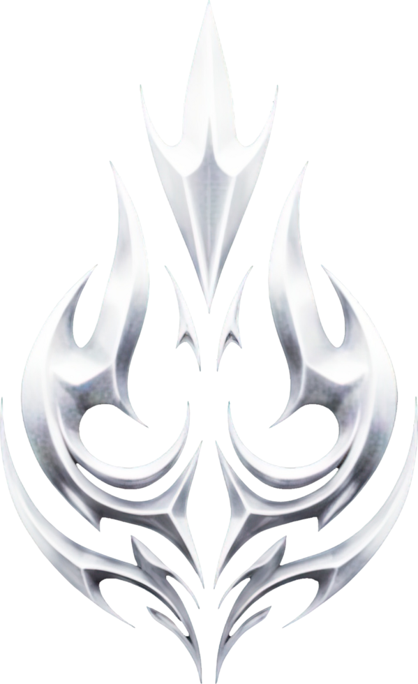 Abstract Chrome Icon with Y2K Iridescent Twist png