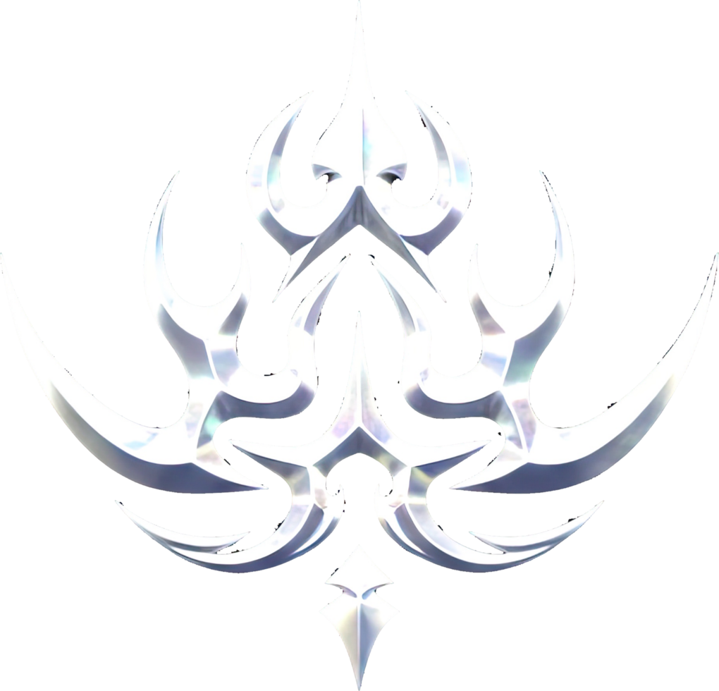 Retro Y2K Chrome Emblem with Iridescent Surface png