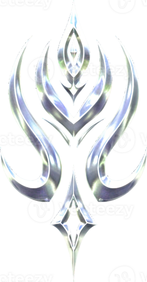 Bold Metallic Icon with Iridescent Y2K Feel png