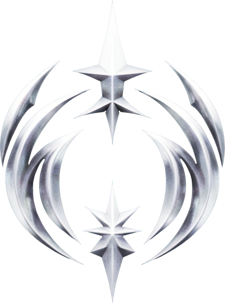 Y2K Chrome Motif with Shimmering Iridescent Effect png