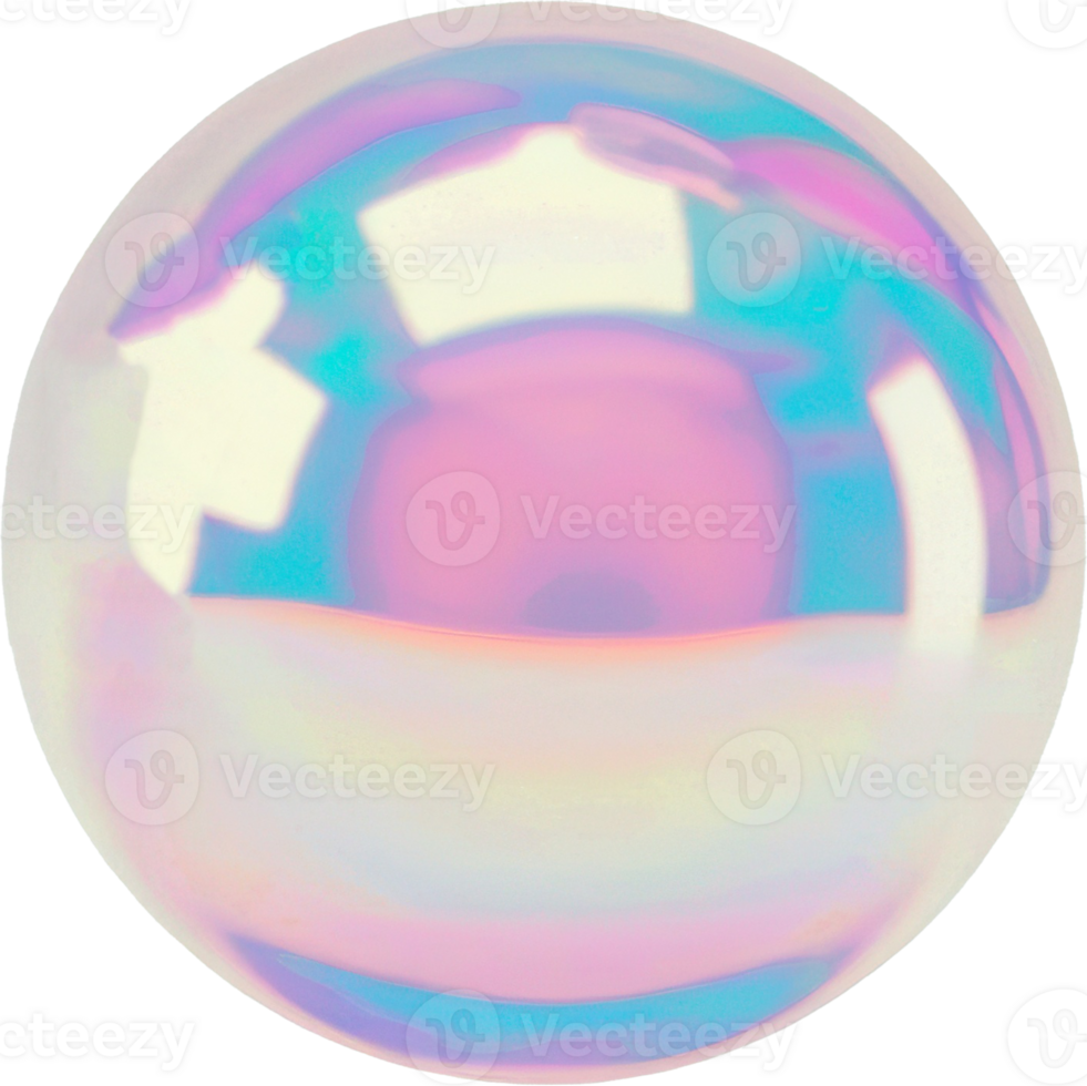 Shiny Iridescent 3D Circle Graphic with Holographic Effect png