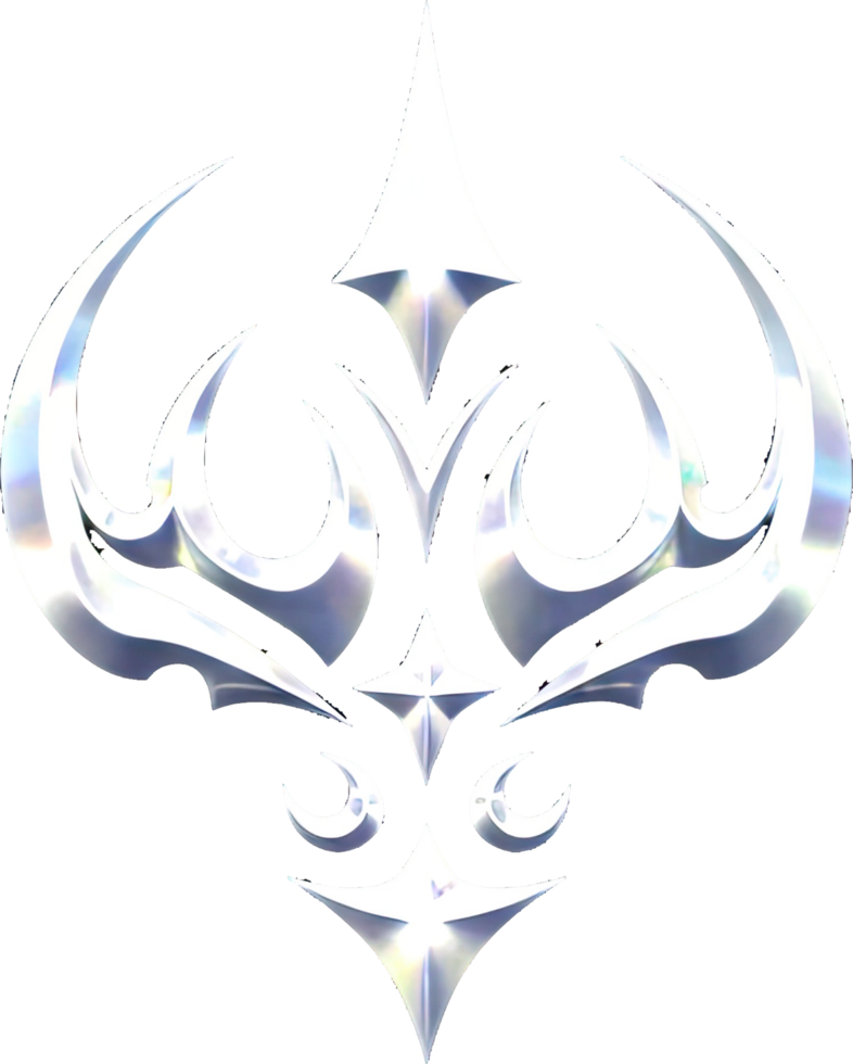 Edgy Y2K Chrome Badge with Holographic Flair png