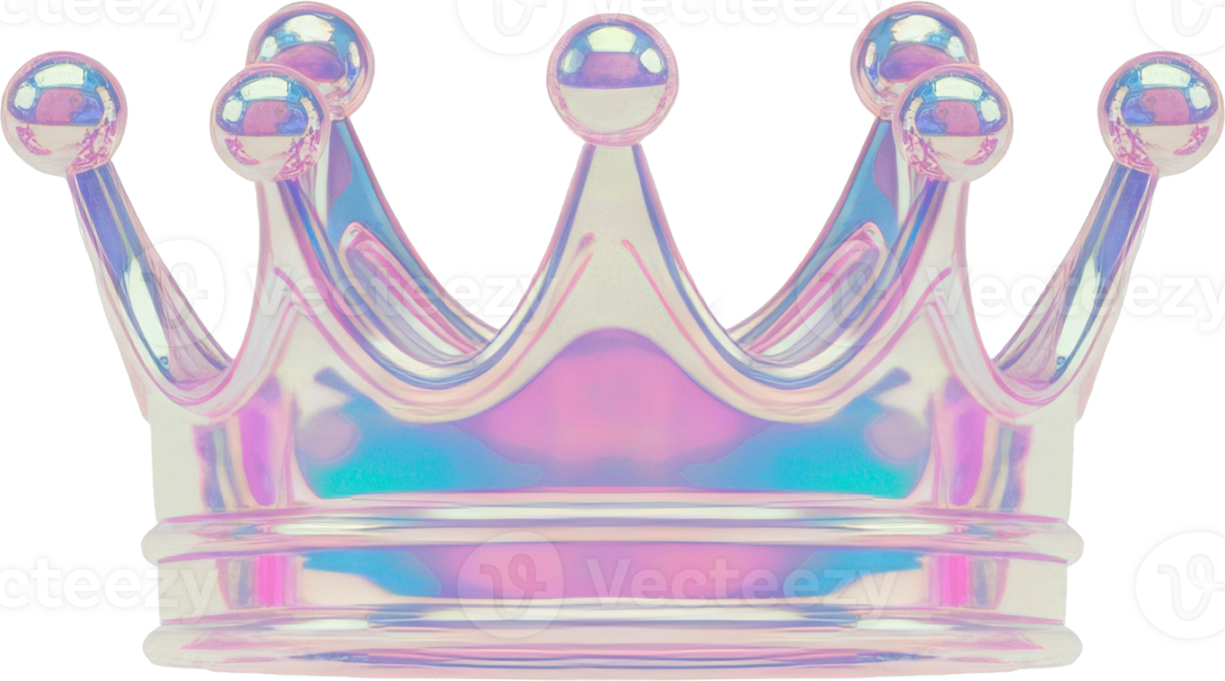 Shiny Iridescent Crown Graphic in Modern 3D Style png