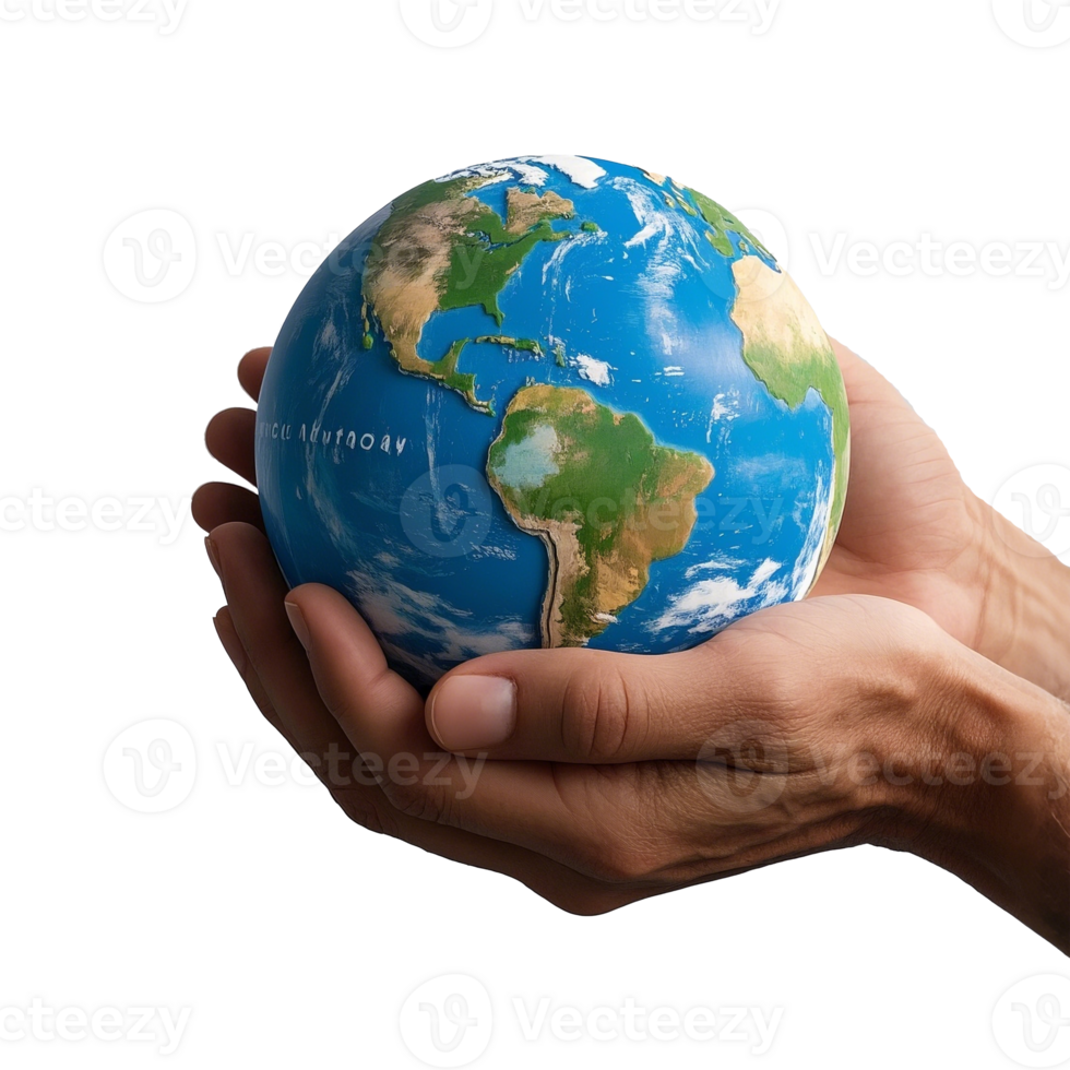 Earth Held Gently In Hands Isolated On Transparent Background png