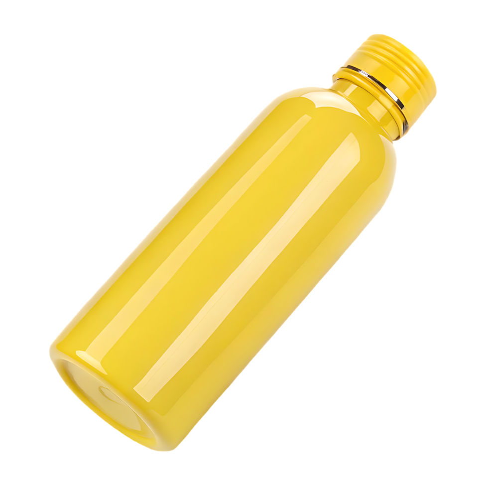 Yellow plastic bottle isolated png