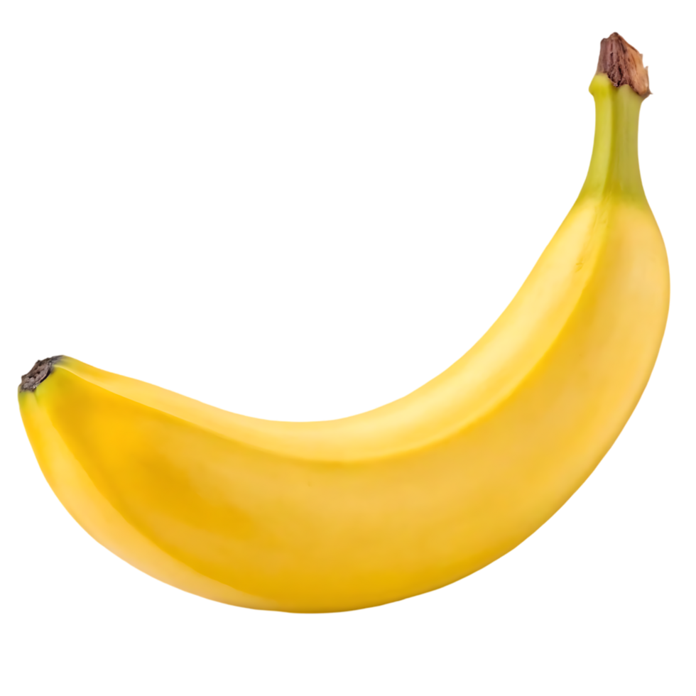 Single ripe yellow banana isolated png