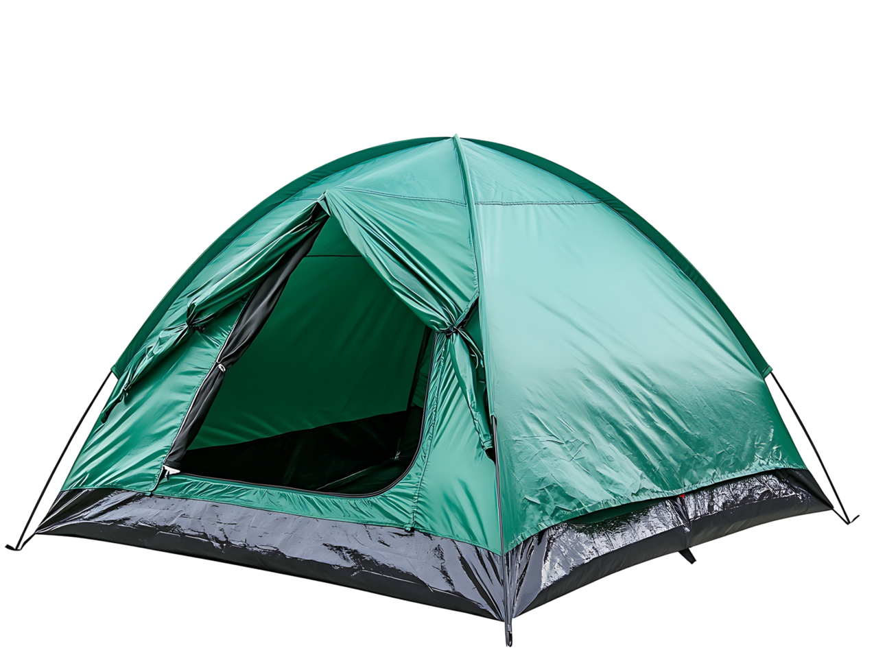 Green camping tent isolated png