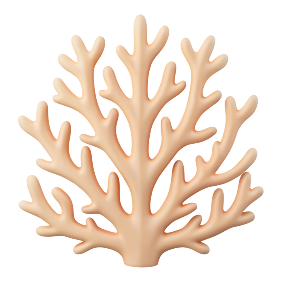 Peach coral illustration, isolated png