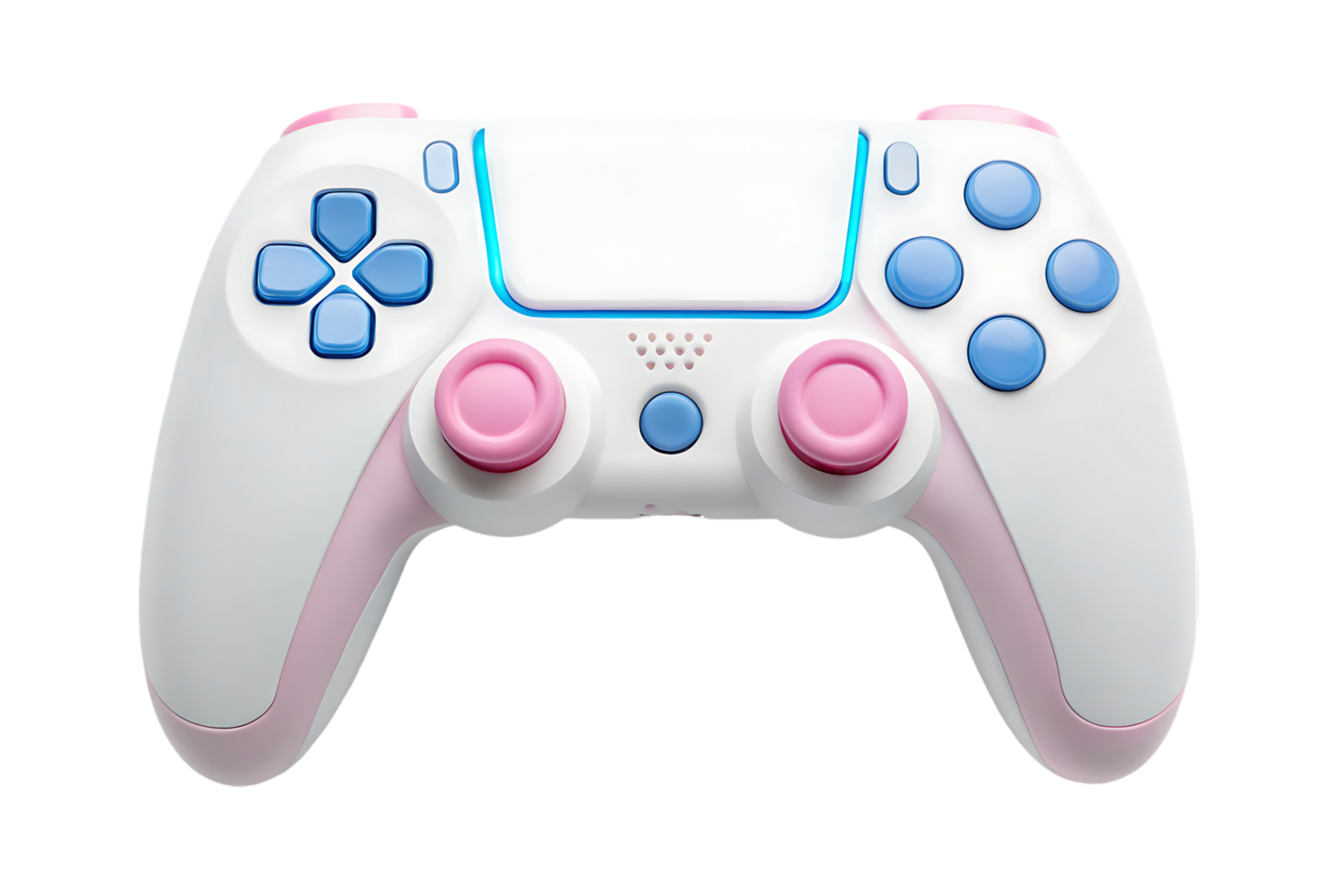 Custom pastel pink and blue PS5 controller png