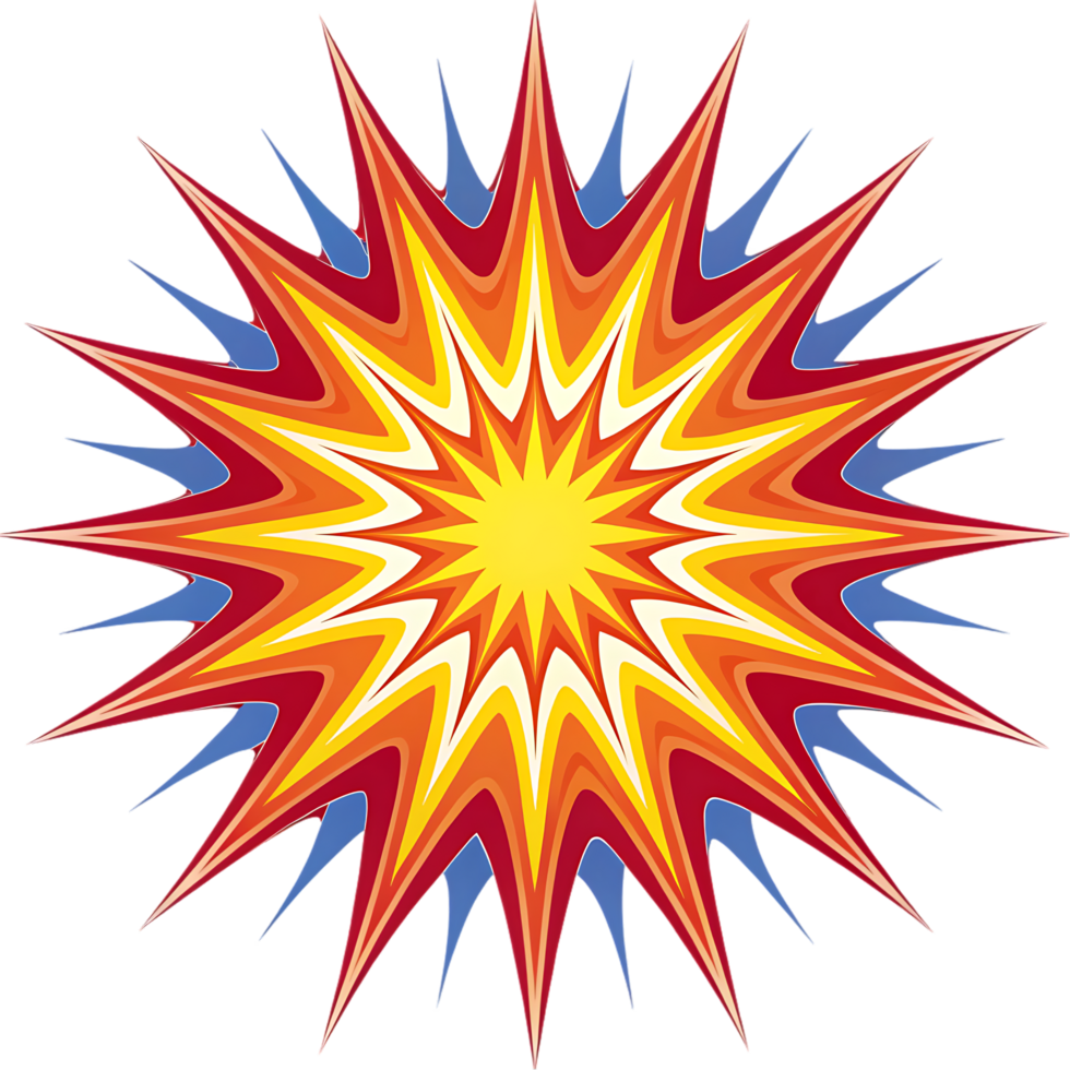 Abstract burst explosion graphic design element png