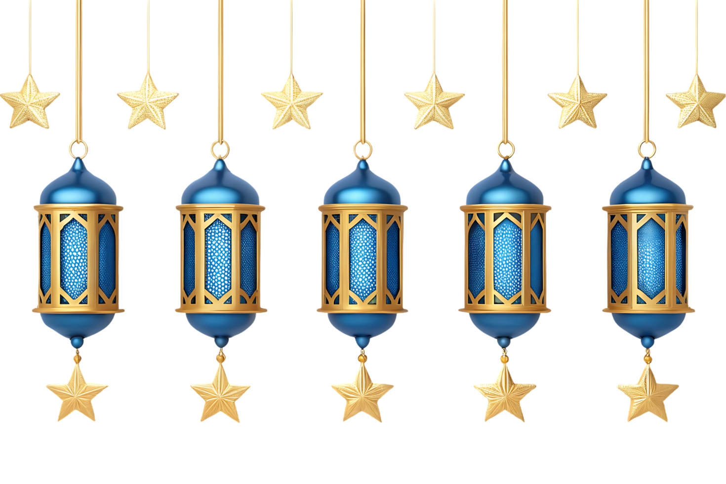 Ramadan Kareem lanterns and stars background png