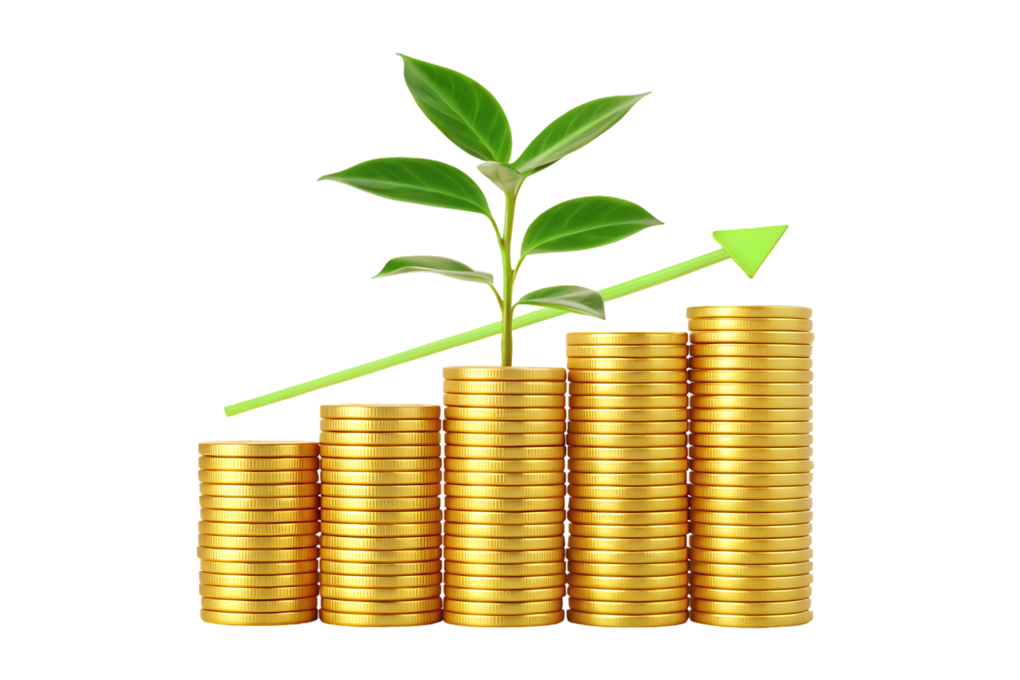 Growing money, financial success, investment growth png