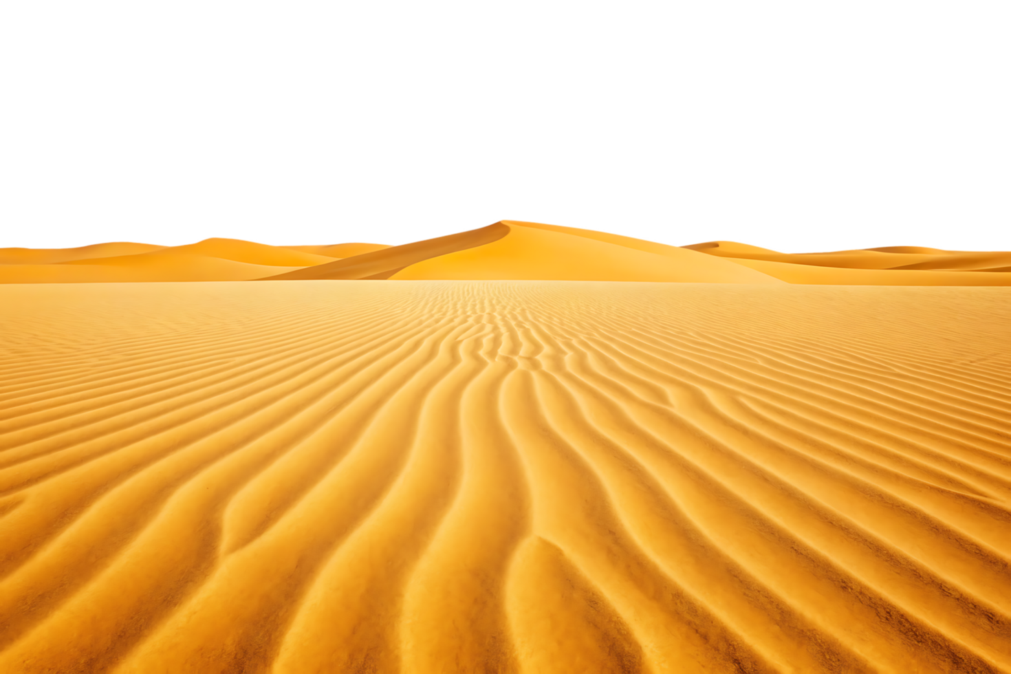 Vast desert landscape with sand dunes under a dark sky. png