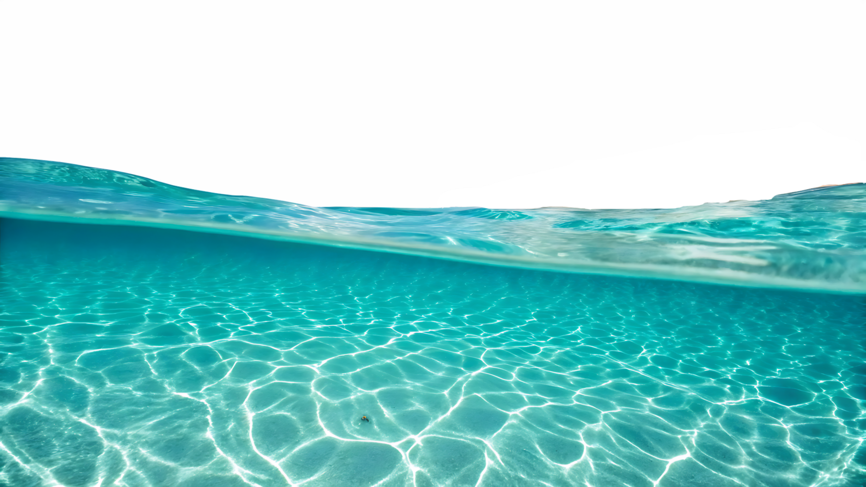 Crystal clear turquoise water, underwater view. png