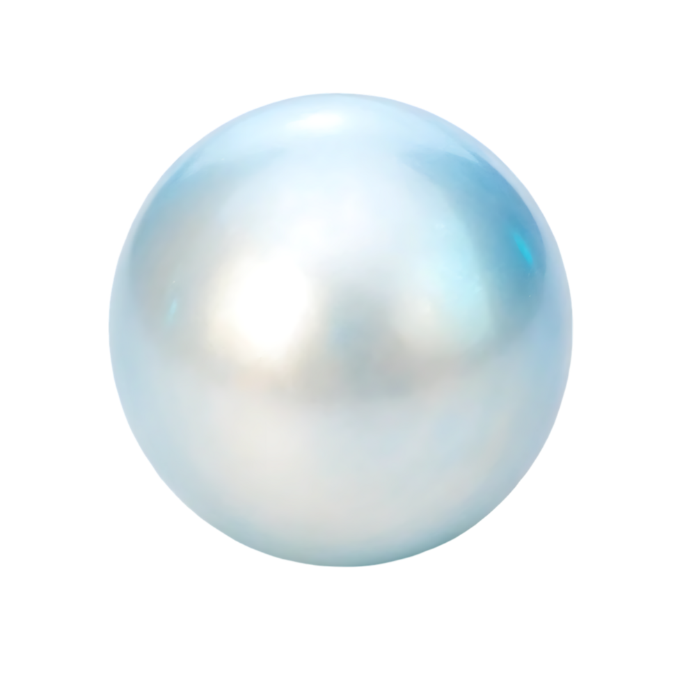 Single iridescent pearl, isolated on black background. png