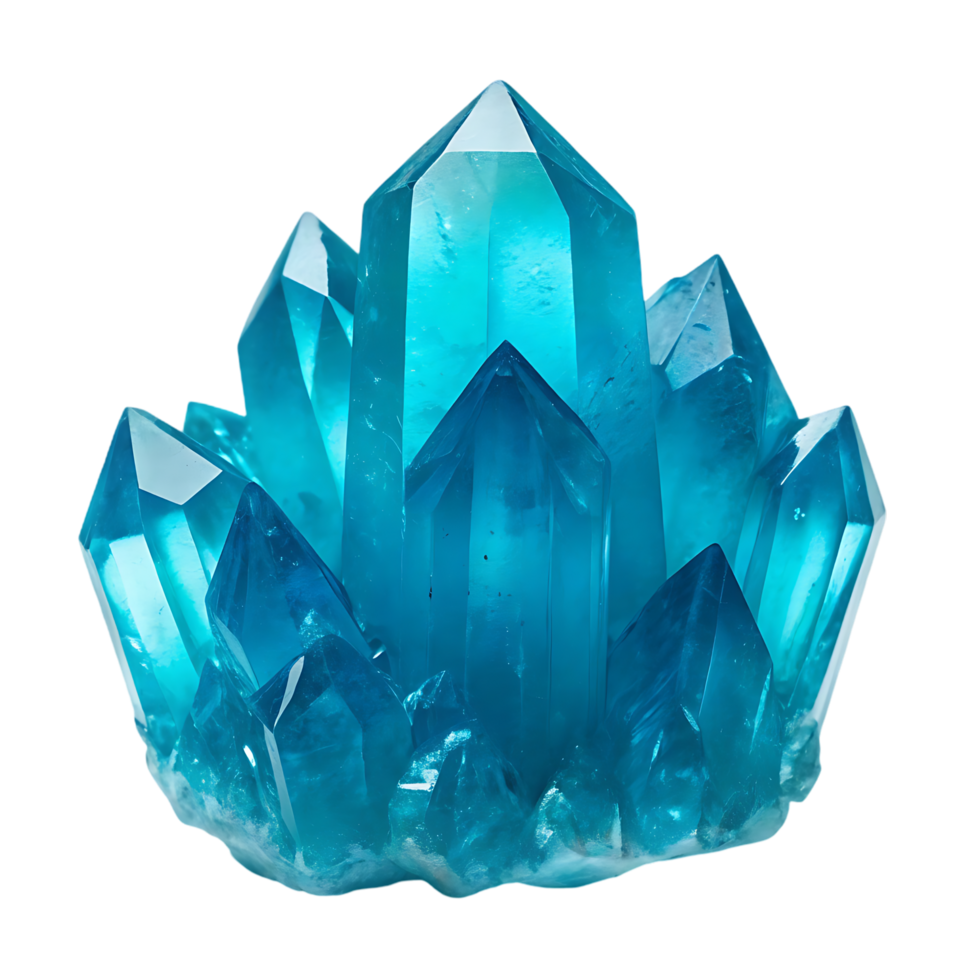 Blue crystal cluster, gemstone, mineral, sparkling, shiny png