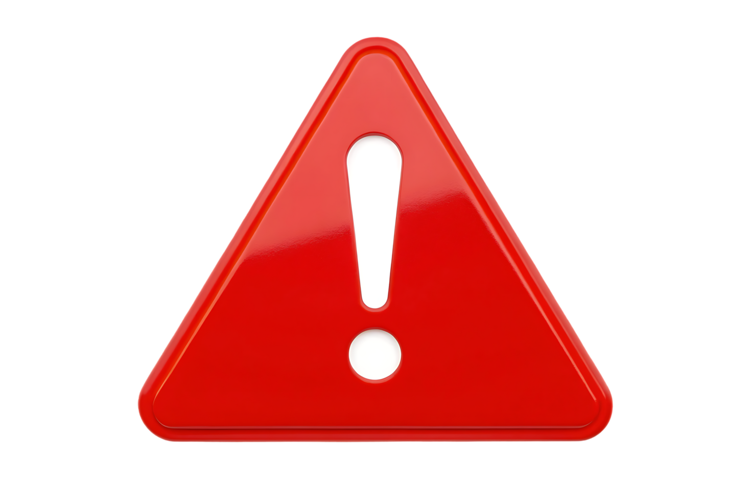 Red triangle warning sign with exclamation mark. png