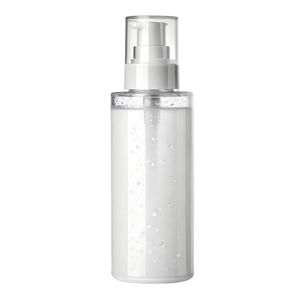 Clean and modern cosmetic bottle mockup, isolated on white background. png