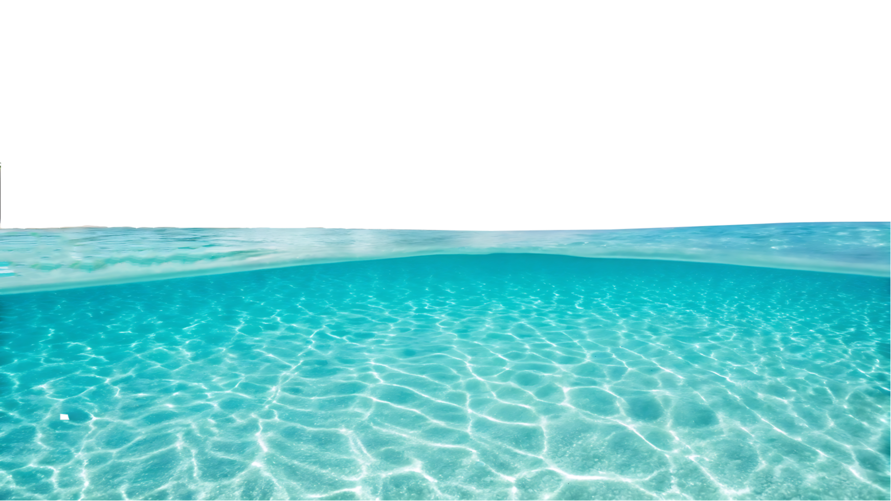 Crystal clear ocean water with sandy bottom. Summer vacation, beach, sea, underwater world concept. png